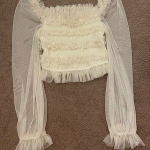 Coquette old money aesthetic cream colored top